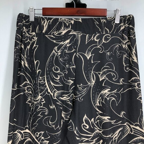 Relevate Designs Black & tan Baroque Abstract Pattern Leggings Stretchy size 1x - Picture 4 of 13